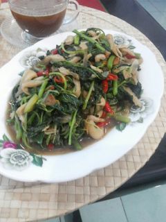 Foto resep tumis bayam jamur
