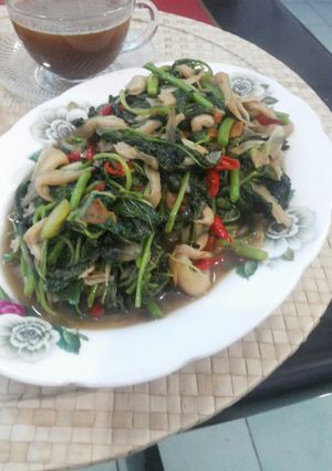 Foto resep tumis bayam jamur
