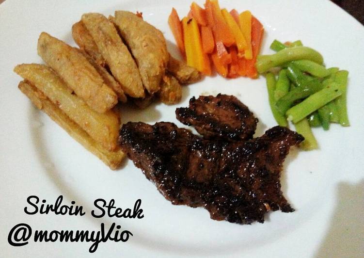 Steak daging saus lada hitam pedas