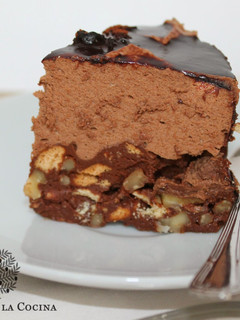 Una foto de Tarta de chocolate en dos texturas