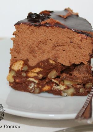 Una foto de Tarta de chocolate en dos texturas