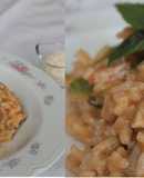 Risotto de gambas, alcachofas, calabacín y setas, con aove