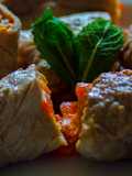 Rollitos de ternera, queso y pimientos 