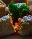 Rollitos de ternera, queso y pimientos 