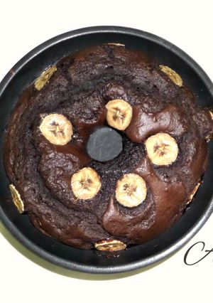 Una foto de Budín de Banana y Chocolate