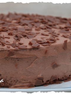 Una foto de Tarta de chocolate y trufa de queso