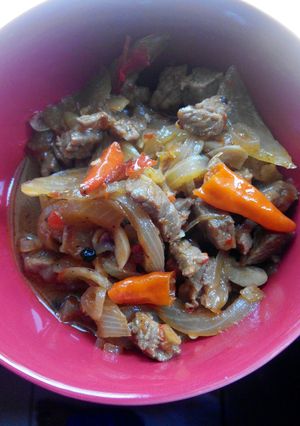 Foto resep tumis daging sambal terasi cabe galak