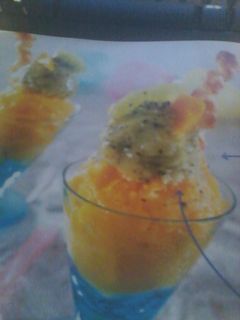 Una foto de Sorbete de mango y kiwi