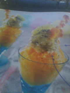 Una foto de Sorbete de mango y kiwi