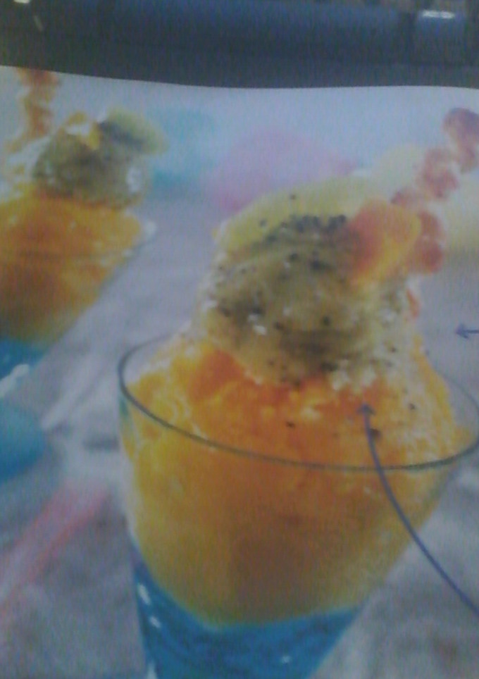 Una foto de Sorbete de mango y kiwi