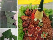 Gambar cara menghias tumpeng