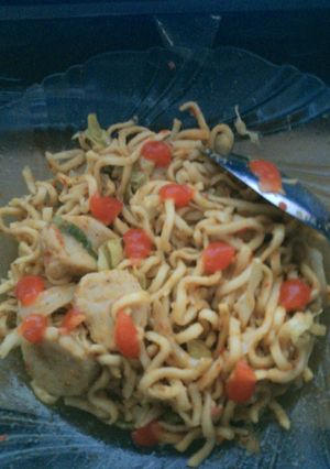 Foto resep mie goreng bakso simpel