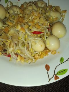 Foto resep oseng toge telur tabur ikan asin