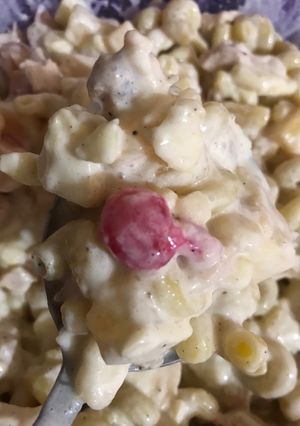 A picture of Yogurt cream Macaroni salad.