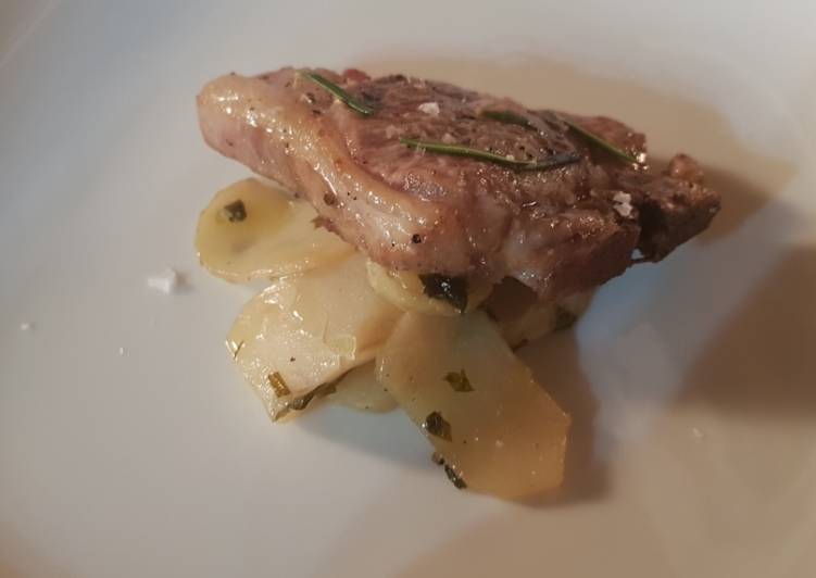 Costolette di agnello con topinambur