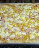 Pizza de jamón, queso mozzarella y maízReceta #3