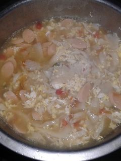 Foto resep soup jamur sosis
