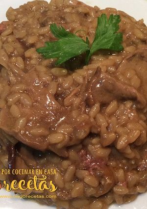 Una foto de Risotto de boletus y foie
