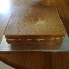 A picture of Vanilla cake with lemon buttercream.