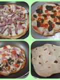 Pizza grelhada com descarte de levain