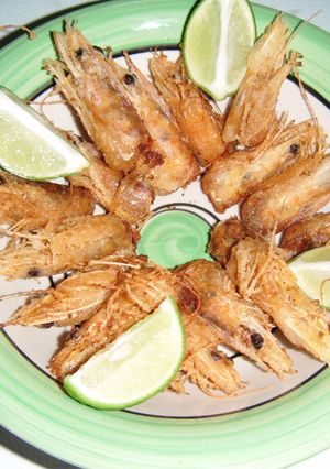 Una foto de Cabeza de Camarón frito