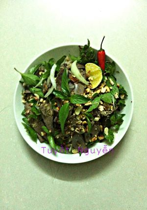 Hình của món Gỏi tim gan heo.