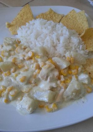 Una foto de Pollo en crema.