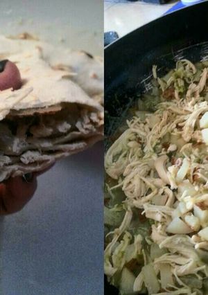 Una foto de Guisado verde para burritos