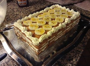Una foto de Torta Lincoln de crema y banana