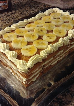 Una foto de Torta Lincoln de crema y banana