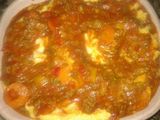 Polenta con salsa y queso 