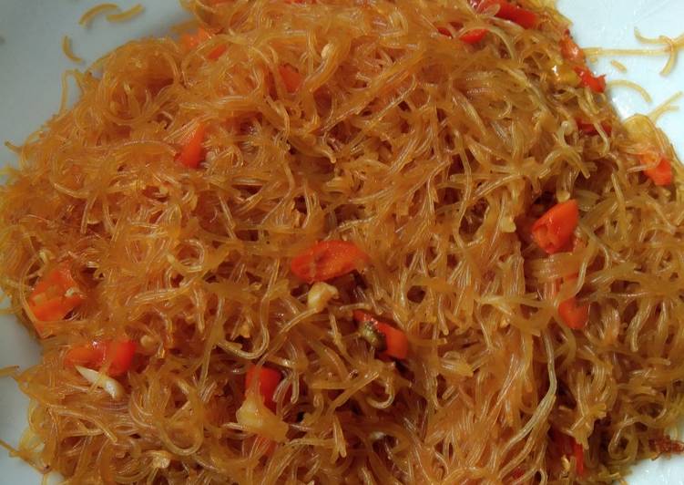 Bagaimana memasak Resep bihun goreng hot bawang putih👍 yang nikmat