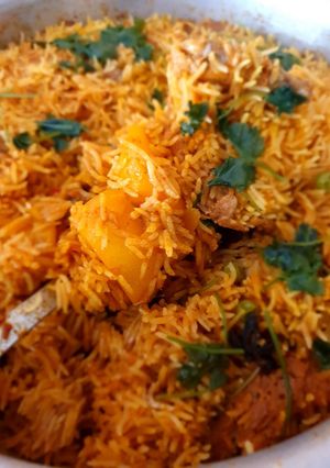 A picture of Chicken Akhni.