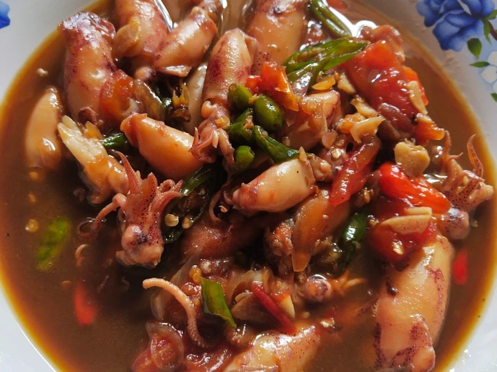 Cara Sederhana Membikin Resep  Cumi Asin - Pedas Manis yang Lezat Sekali, Bikin Ketagihan