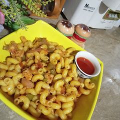 A picture of Smoky pasta with Desi touch.