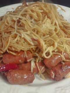 Una foto de Noodles con chistorra