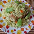 Arroz con pollo y palta