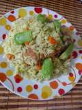 Arroz con pollo y palta