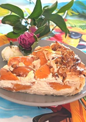 Túrós-barackos rétes újragondolva🍑 recept fotója