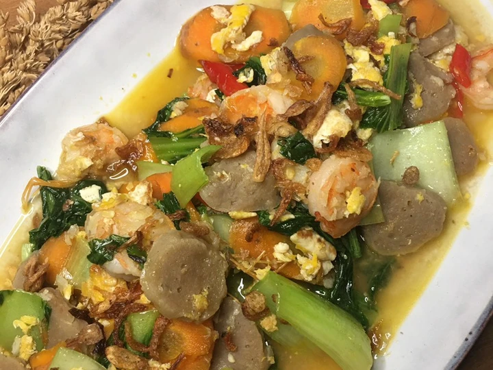 Easy Steps to Prepare Recipes Capcay Kuah (Seafood) Favorite Ibu the Awesome  Can Pamper Your Tongue.