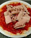 Pimientos rojos asados, con bonito del norte.