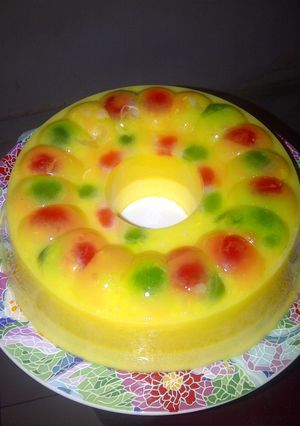 Foto resep puding nutrisari cery with vla