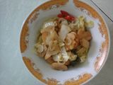 tumis jamur kancing sawi putih