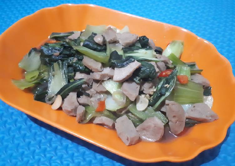 Resep Tumis pokcoy bakso Anti Gagal
