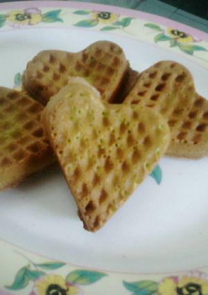 Foto resep waffel pandan