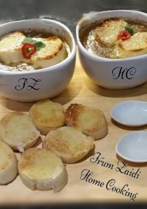 A picture of 🍝🍲French Onion Soup🍲🍝.
