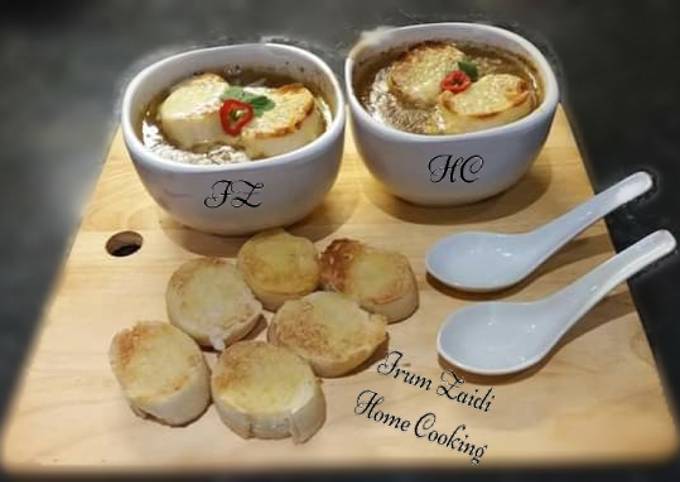 How to Prepare Super Quick Homemade 🍝🍲French Onion Soup🍲🍝