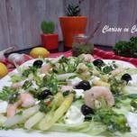 Salade aux asperges et aux crevettes
