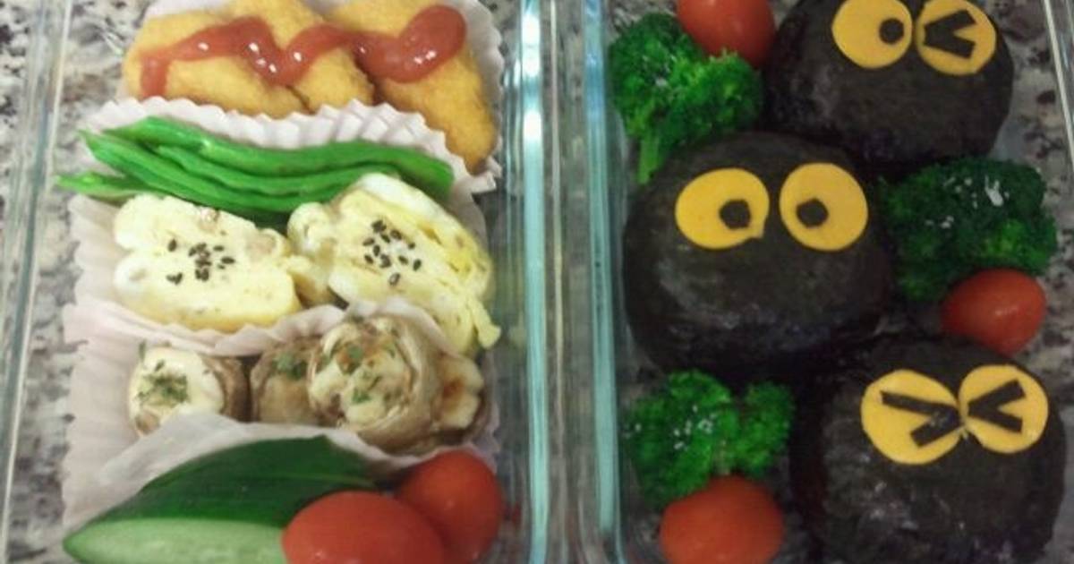 Character Bento Totoro and Soot Sprites Recipe by cookpad.japan - Cookpad