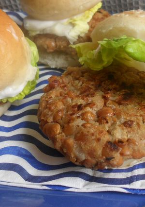 A picture of Vegan Lentil Burgers!.